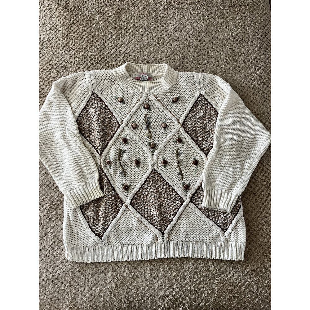 American Weekender Vintage 90's Chunky Sweater GrandmaCore Cottage Core 1X